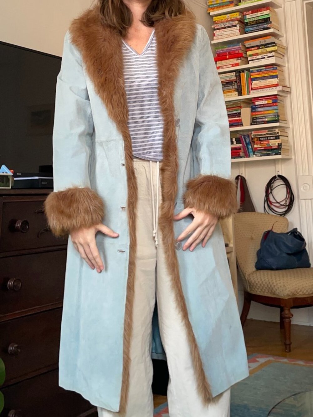 Blue Suede Wilsons Leather Maxima Coat